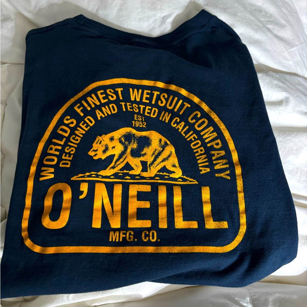 O’Neill Modern Fit Men’s Navy and Gold Short Sleeve Shirt size Medium